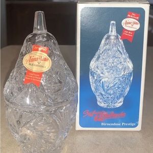 Anna Hutte Bleikristall Over 24%‎ Lead Crystal Footed Trinket Dish W/ Lid